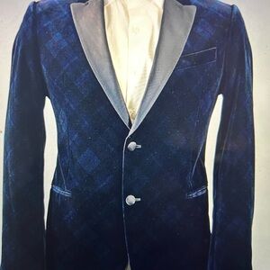 Armani Collezioni Navy Blazer with Gray Lapel